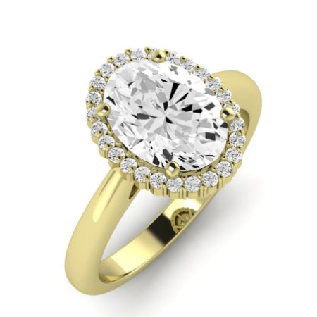 Calla Lily Moissanite Matching Band Only (does Not Include Engagement Ring) For Ring With Oval Center yellowgold