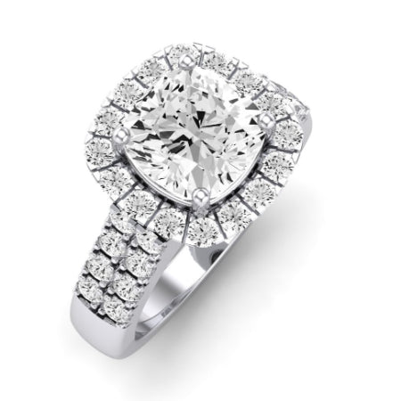 Velvet Moissanite Matching Band Only (does Not Include Engagement Ring)  For Ring With Cushion Center whitegold