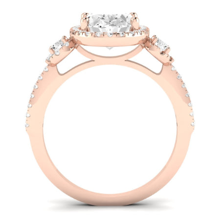 Lunaria Moissanite Matching Band Only (does Not Include Engagement Ring) For Ring With Oval Center rosegold