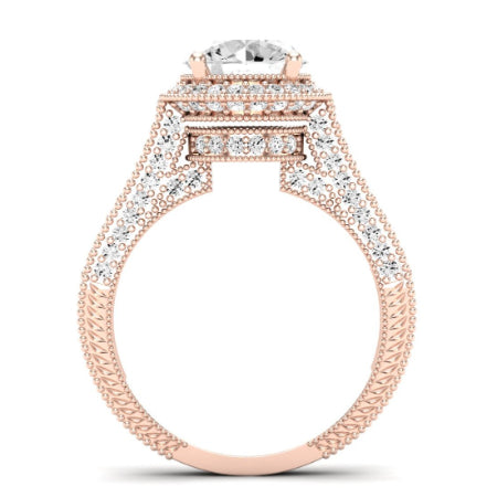 Wallflower Moissanite Matching Band Only (does Not Include Engagement Ring) For Ring With Round Center rosegold