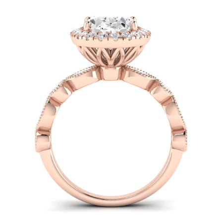 Aubretia Moissanite Matching Band Only ( Engagement Ring Not Included) For Ring With Oval Center rosegold