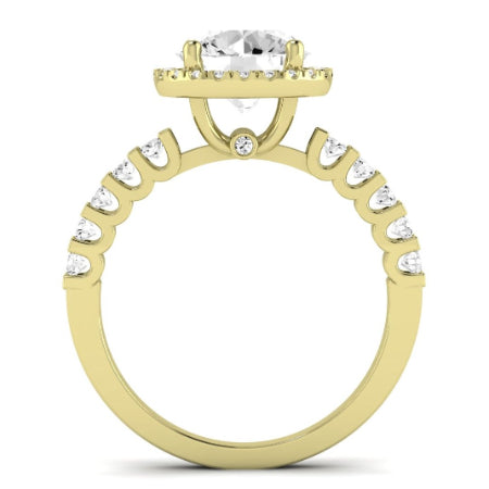 Sweet Pea Moissanite Matching Band Only (does Not Include Engagement Ring) For Ring With Round Center yellowgold