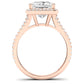 Tea Rose Moissanite Matching Band Only (does Not Include Engagement Ring) For Ring With Princess Center rosegold