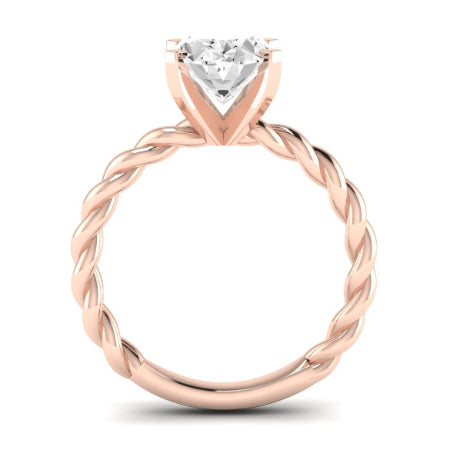 Balsam Moissanite Matching Band Only ( Engagement Ring Not Included)  For Ring With Oval Center rosegold