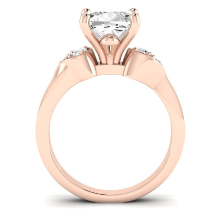 Hibiscus Diamond Matching Band Only (does Not Include Engagement Ring)  For Ring With Cushion Center rosegold