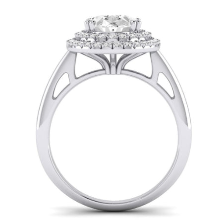 Tulip Diamond Matching Band Only ( Engagement Ring Not Included) For Ring With Oval Center whitegold