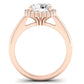 Calla Lily Moissanite Matching Band Only (does Not Include Engagement Ring) For Ring With Round Center rosegold