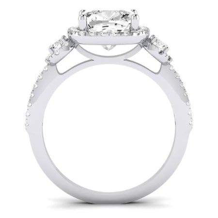 Lunaria Diamond Matching Band Only (does Not Include Engagement Ring) For Ring With Cushion Center whitegold