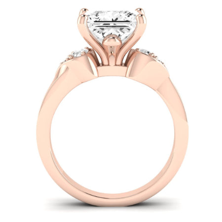 Hibiscus Moissanite Matching Band Only (does Not Include Engagement Ring)  For Ring With Princess Center rosegold