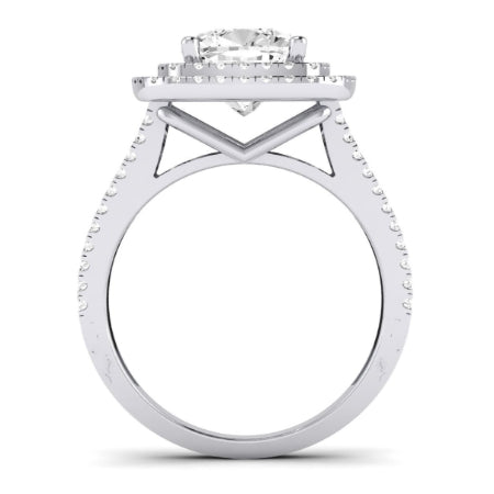 Flora Diamond Matching Band Only (engagement Ring Not Included) For Ring With Cushion Center whitegold