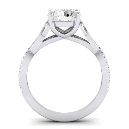 Pavonia Moissanite Matching Band Only (does Not Include Engagement Ring)  For Ring With Round Center whitegold