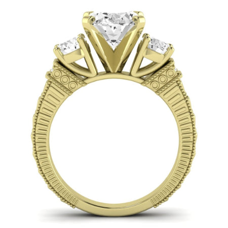 Angelonia Moissanite Matching Band Only (does Not Include Engagement Ring) For Ring With Oval Center yellowgold