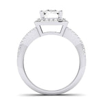 Moonflower Diamond Matching Band Only ( Engagement Ring Not Included) For Ring With Emerald Center whitegold