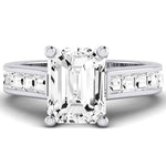 Yarrow Diamond Matching Band Only (engagement Ring Not Included) For Ring With Emerald Center whitegold