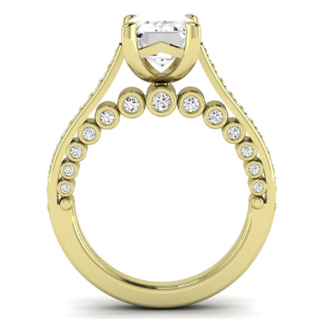 Nala Moissanite Matching Band Only (does Not Include Engagement Ring) For Ring With Emerald Center yellowgold