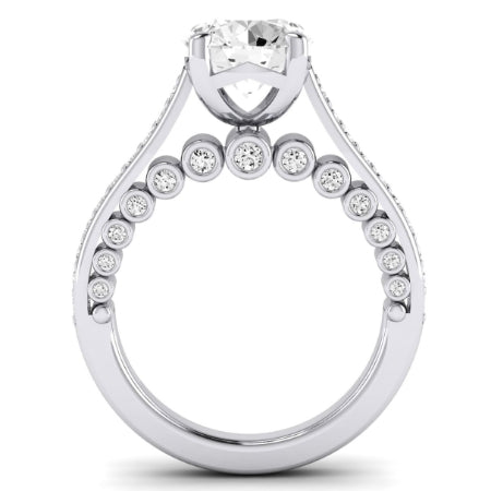 Nala Moissanite Matching Band Only (does Not Include Engagement Ring) For Ring With Round Center whitegold