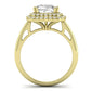 Tulip Moissanite Matching Band Only ( Engagement Ring Not Included) For Ring With Cushion Center yellowgold