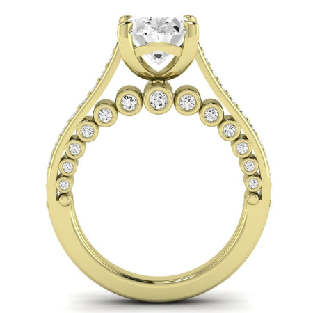 Nala Moissanite Matching Band Only (does Not Include Engagement Ring) For Ring With Oval Center yellowgold