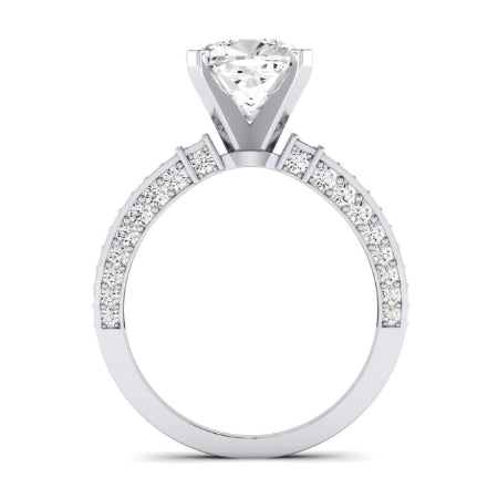 Daphne Moissanite Matching Band Only (does Not Include Engagement Ring)  For Ring With Cushion Center whitegold