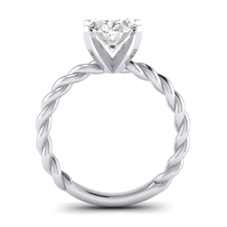 Balsam Moissanite Matching Band Only ( Engagement Ring Not Included)  For Ring With Oval Center whitegold