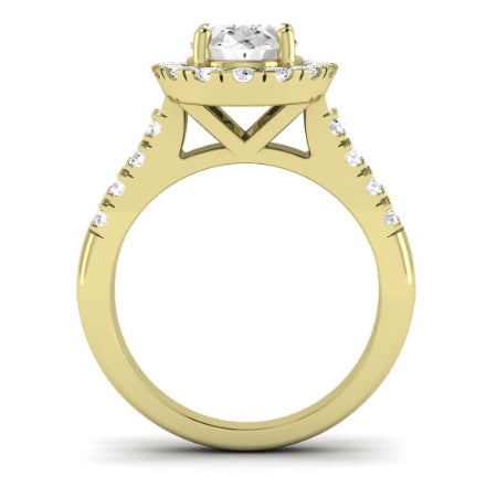 Velvet Moissanite Matching Band Only ( Engagement Ring Not Included) For Ring With Oval Center yellowgold