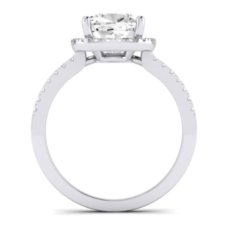 Bergenia Moissanite Matching Band Only (does Not Include Engagement Ring ) For Ring With Cushion Center whitegold