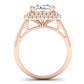 Tulip Diamond Matching Band Only (does Not Include Engagement Ring) For Ring With Princess Center rosegold