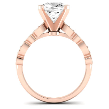 Marigold Moissanite Matching Band Only (does Not Include Engagement Ring) For Ring With Cushion Center rosegold
