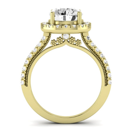 Florizel Diamond Matching Band Only (does Not Include Engagement Ring) For Ring With Round Center yellowgold