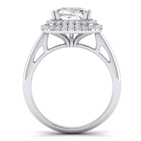 Tulip Cushion Moissanite Bridal Set whitegold