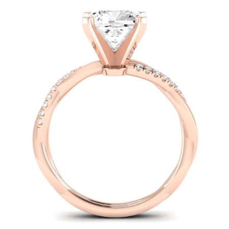 Iris Diamond Matching Band Only (does Not Include Engagement Ring) For Ring With Cushion Center rosegold