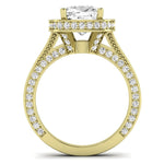 Buttercup Moissanite Matching Band Only (does Not Include Engagement Ring)  For Ring With Cushion Center yellowgold