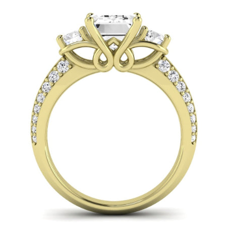 Thistle Diamond Matching Band Only ( Engagement Ring Not Included) For Ring With Emerald Center yellowgold