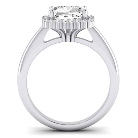 Calla Lily Diamond Matching Band Only (does Not Include Engagement Ring) For Ring With Cushion Center whitegold