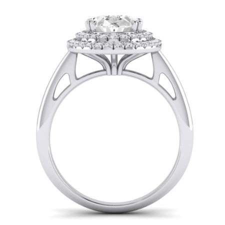 Tulip Oval Moissanite Bridal Set whitegold