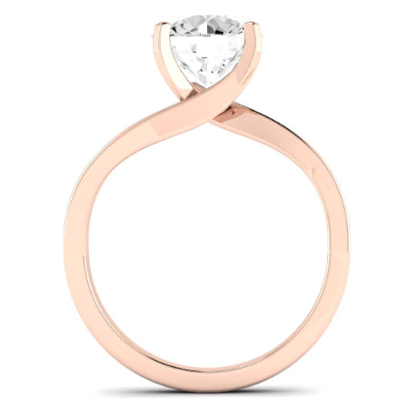 Zinnia Diamond Matching Band Only ( Engagement Ring Not Included) For Ring With Round Center rosegold