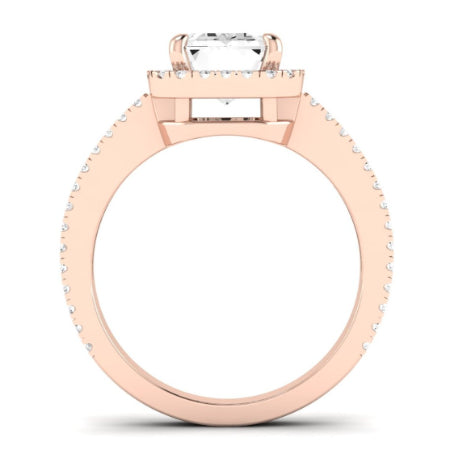 Freesia Diamond Matching Band Only (does Not Include Engagement Ring) For Ring With Emerald Center rosegold