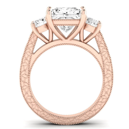Belladonna Moissanite Matching Band Only (does Not Include Engagement Ring) For Ring With Princess Center rosegold