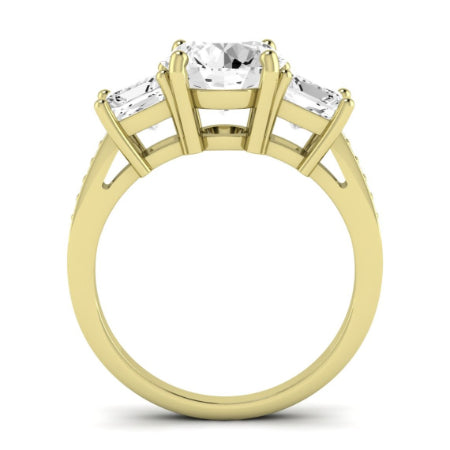 Dietes Moissanite Matching Band Only (does Not Include Engagement Ring) For Ring With Round Center yellowgold