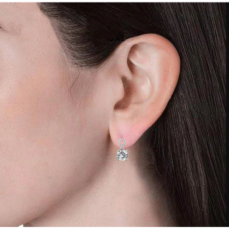 Sheryl Moissanite Earrings whitegold
