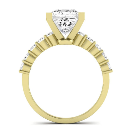Magnolia Diamond Matching Band Only (does Not Include Engagement Ring) For Ring With Princess Center yellowgold