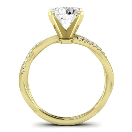 Iris Diamond Matching Band Only (does Not Include Engagement Ring) For Ring With Round Center yellowgold