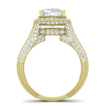 Wallflower Cushion Diamond Bridal Set (Lab Grown Igi Cert) yellowgold