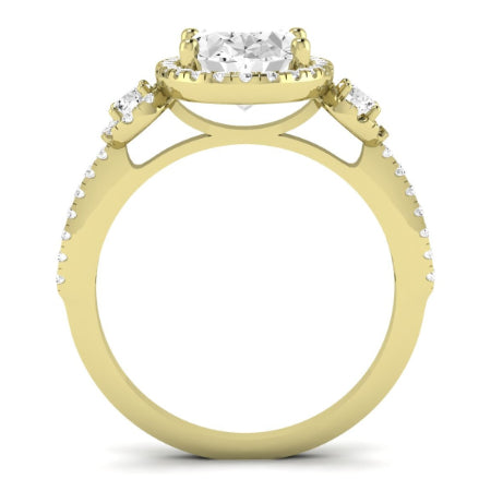 Lunaria Moissanite Matching Band Only (does Not Include Engagement Ring) For Ring With Oval Center yellowgold