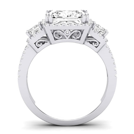 Erica Diamond Matching Band Only (does Not Include Engagement Ring) For Ring With Princess Center whitegold