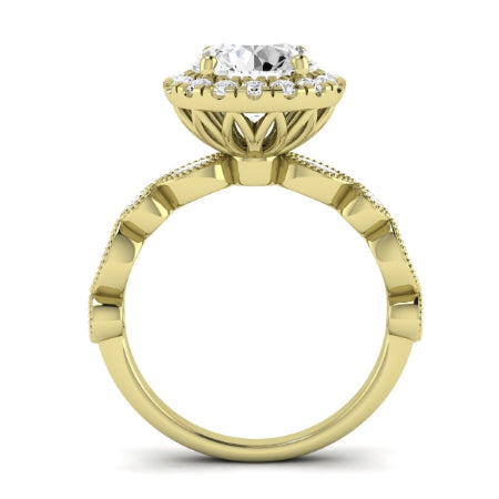 Aubretia Moissanite Matching Band Only (does Not Include Engagement Ring) For Ring With Round Center yellowgold