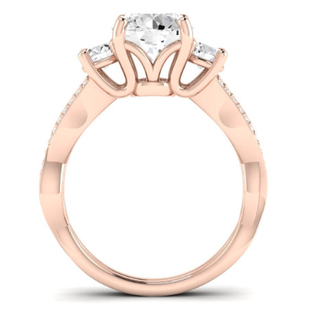 Bottlebrush Moissanite Matching Band Only (does Not Include Engagement Ring) For Ring With Round Center rosegold
