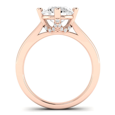 Gardenia Moissanite Matching Band Only (does Not Include Engagement Ring) For Ring With Round Center rosegold