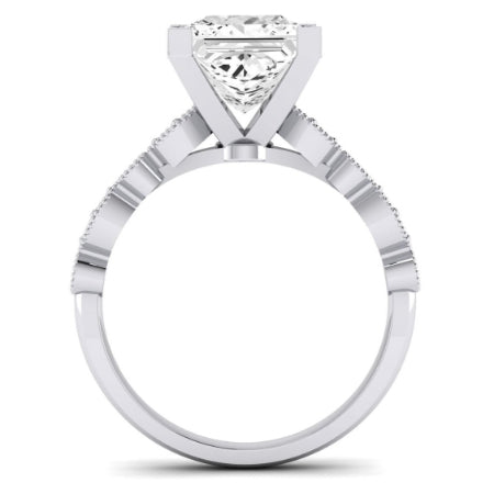 Marigold Moissanite Matching Band Only (does Not Include Engagement Ring) For Ring With Princess Center whitegold