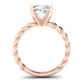 Balsam Moissanite Matching Band Only (does Not Include Engagement Ring) For Ring With Cushion Center rosegold